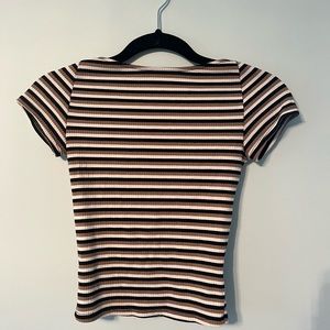 Urban Outfitters Striped Backless Cap Sleeve Top